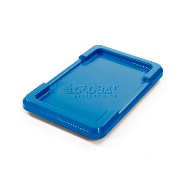 Cross Stack & Nest Lid For Storage Tote, 25-1/8 in L x 16 in W, Blue, Plastic